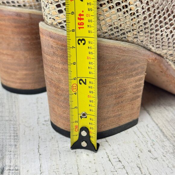 Freebird Randi Snakeskin Leather Boho Buckle Chunky Heels Booties Sandals size 8 - Picture 10 of 12
